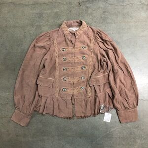 Free People Ariana Military Inspired Women’s Jacket Size Medium Light Taupe New